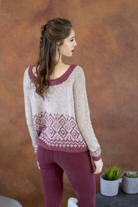 Women's Jumper Cladonia in Universal Yarn Fibra Natura Kingston Tweed - Downloadable PDF