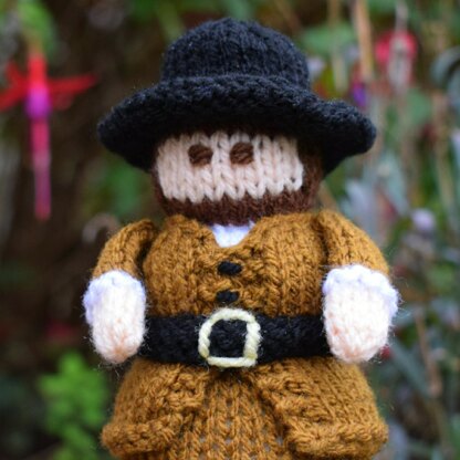 Bonfire Night Guy Fawkes Doll Knitting Pattern - Toy Knitting Pattern