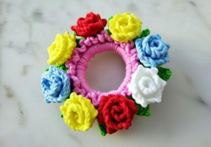 Crochet Flower Scrunchie Pattern | PDF + Video Tutorial | Beginner