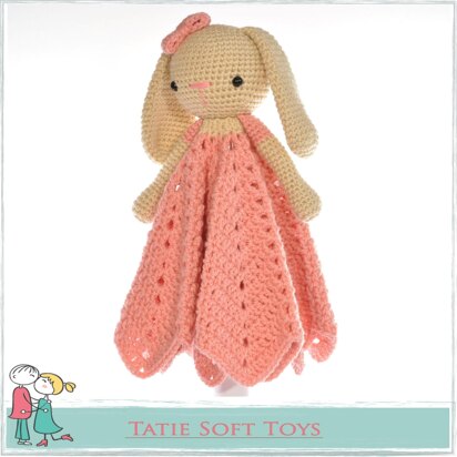 Crochet Lovey Pattern Blanket Cute Bunny With A Bow Security Blanket Crochet Lovey Blanket Toy Blankie Baby Blanket Toy Crochet Comforter Snuggle Pattern