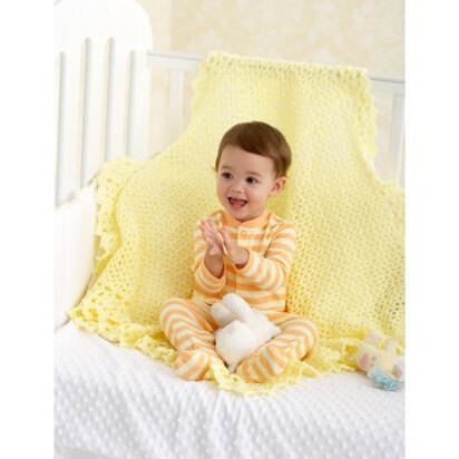 Lace Border Blanket in Bernat Baby Coordinates Solids