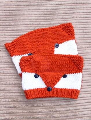 Knitting pattern fox hat for adult and child #494