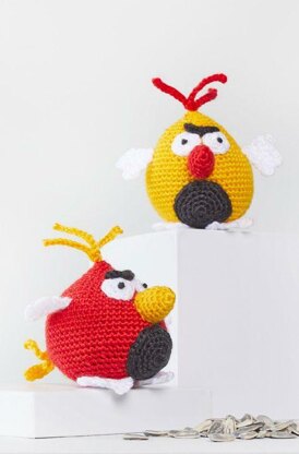 Benedict & Bertie Crochet Bird in Red Heart Amigurumi - LM6295 - Downloadable PDF