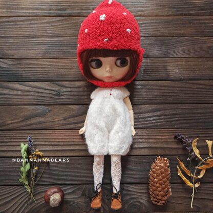 Fly agaric Mushroom hat for Blythe doll