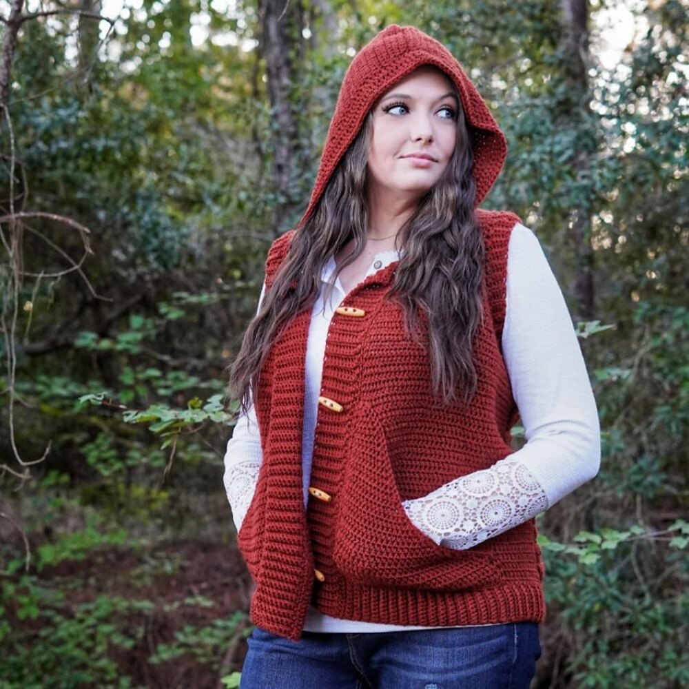 Winter Thistle Hooded Vest Crochet pattern by Anastasia Smith