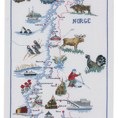 Permin Map of Norway Cross Stitch Kit