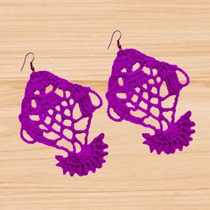 Crochet fish earrings