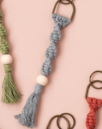 Stitch Happy Mid Grey Keyring Macrame Kit