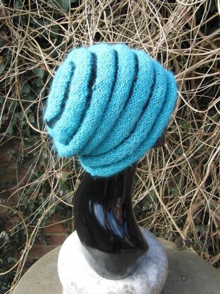 Chunky Roll Brim Stripey Beehive Slouch Hat