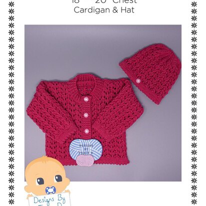 Cerys baby girl  cardigan and hat 18-20" chest size