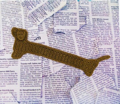 Crochet bookmark, Amigurumi dachshund, crochet dog, Dachshund Bookmark
