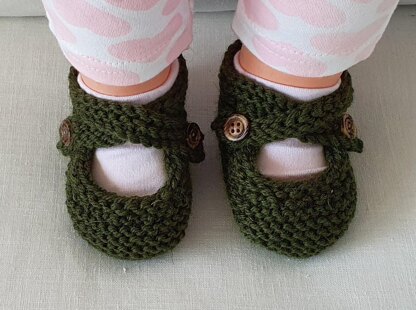 Melinda - 8ply buttoned baby shoes