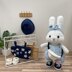 Dress-up Bunny Amigurumi Overall set crochet pattern # DUBA-01.03 | cute rabbit crochet toy, crochet plushie, removable clothes doll