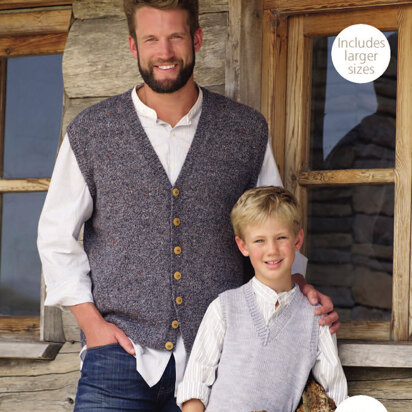 Tank Top and Waistcoat in Sirdar Wash 'n' Wear Double Crepe DK & Harrap Tweed DK - 7981 - Downloadable PDF