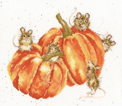 Bothy Threads Pumpkin, Spice And All Things Mice Cross Stitch Kit - 26 x 30cm