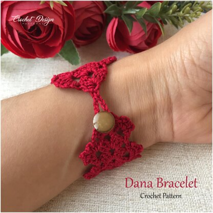 Dana cuff/Bracelet - crochet pdf pattern - how to make jewelry crochet