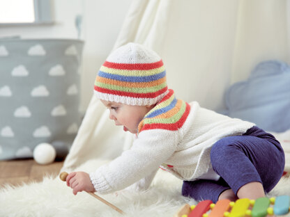 Bo Peep Playtime Yoke Cardigan and Hat in West Yorkshire Spinners - DBP0120 - Downloadable PDF