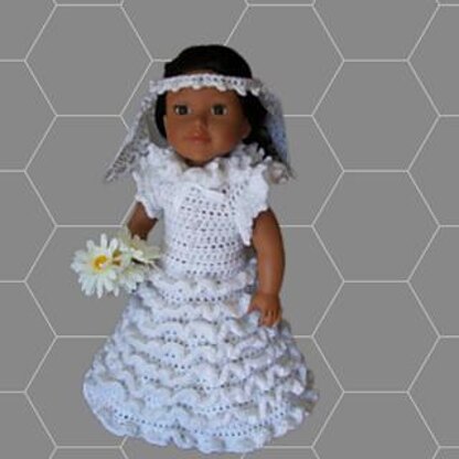 Wedding Doll Dress for 18inch doll