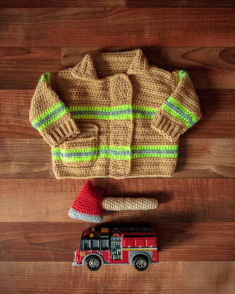 Firefighter baby sweater