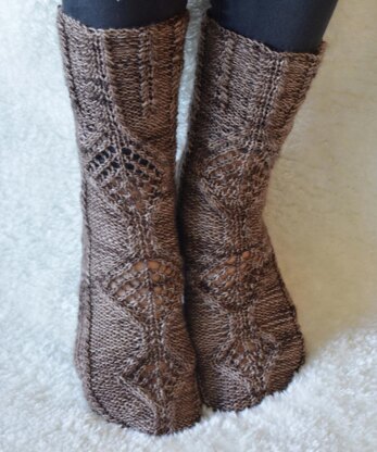 Cables and lace socks