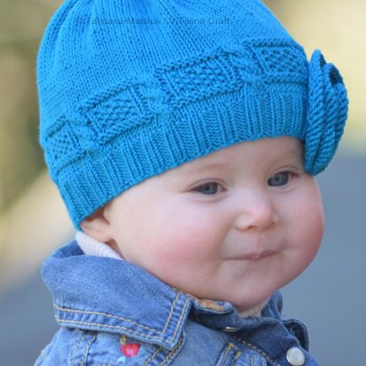 Azure Twist Flower Baby Hat