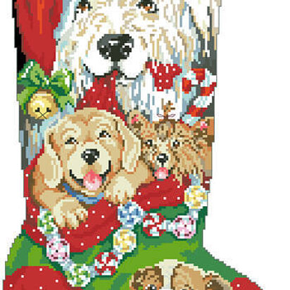 Puppies for Christmas Stocking - PDF