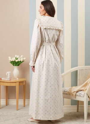 McCall's Misses' Robe, Tie Belt and Nightgown by Laura Ashley M8381 - Sewing Pattern