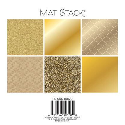 American Crafts DCWV Single-Sided Cardstock Stack 6"X6" 18/Pkg - Solid Golds, 6 designs/3 each