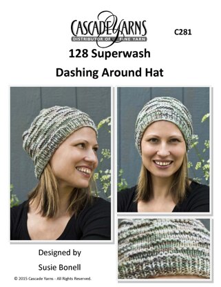 Dashing Around Hat in Cascade Yarns 128 Superwash - C281 - Downloadable PDF