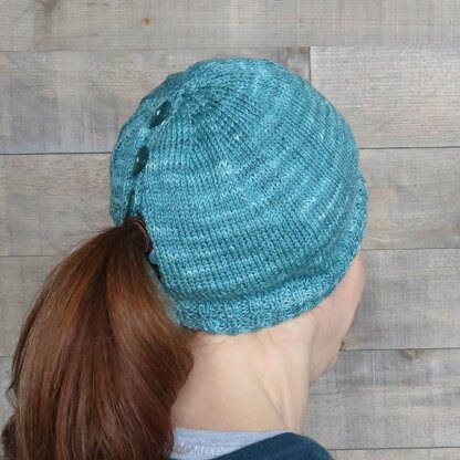 Easy Sock Yarn Ponytail Hat