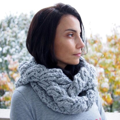 Cable hood & loop circle scarf