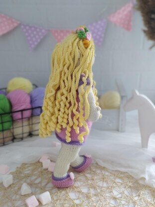 Doll Knitting Pattern - Knitted Doll LUNA