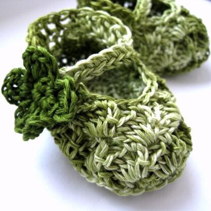 Green Mary Janes with flowers