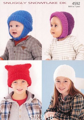 Helmet, Hats and Bonnet in Sirdar Snuggly Baby Bamboo DK - 4592