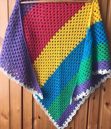 Colour Block Granny Scarf