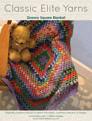 Granny Square Blanket in Classic Elite Yarns Liberty Wool Solids - Downloadable PDF