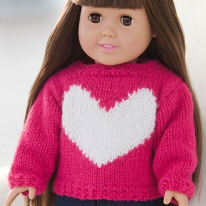 Love My Doll Sweater in Red Heart Shimmer Solids - LW2647