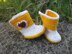 Yellow baby booties