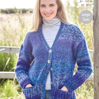 Ladies Cardigans Knitted in King Cole Autumn Chunky - 5812 - Downloadable PDF