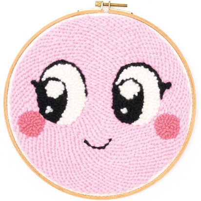 Rico Punch Needle Kit - Smiley Pink - 21.5cm