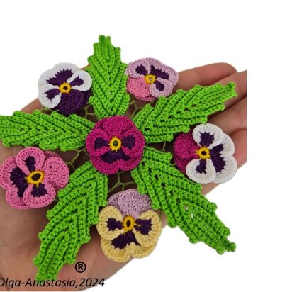 Floral table napkin Irish crochet lace 2