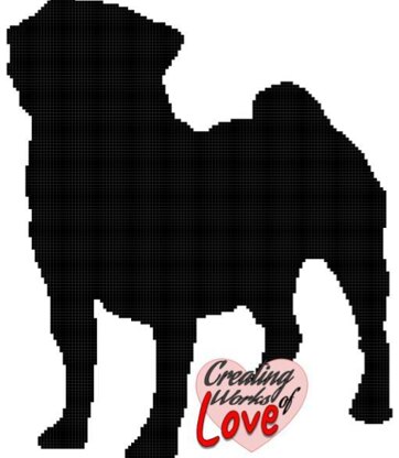 Pug Dog Silhouette Stitch graphgan