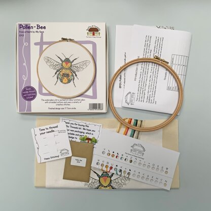 Bothy Threads Bee Embroidery Kit - 17.5cm