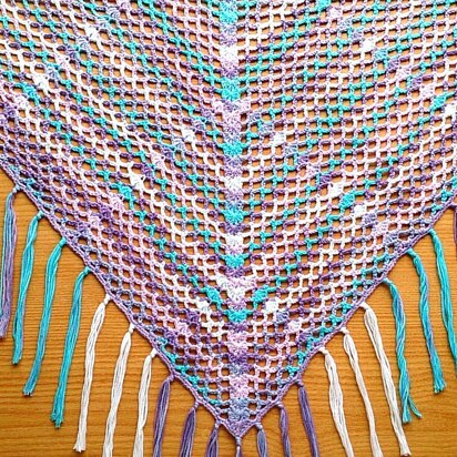 Multicolor ray shawl