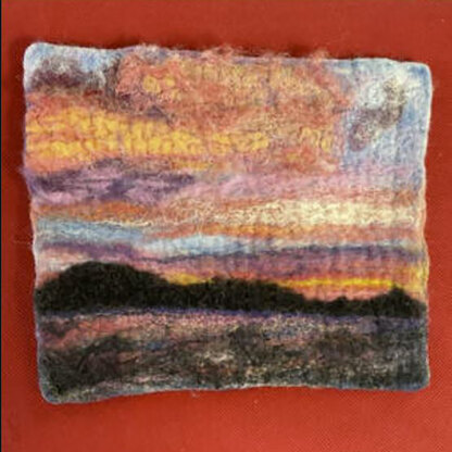 Needle Felting: Sunset Picture - V - Spring 2025