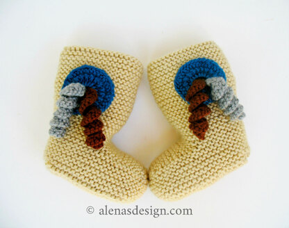 Baby Booties with Spirals