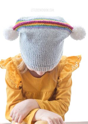 Rainbow Double Pom Pom Hat