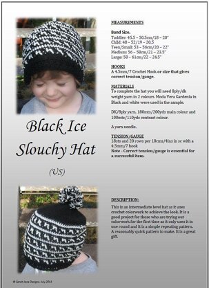 Black Ice Slouchy Hat