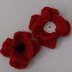 Double Poppy flower pin