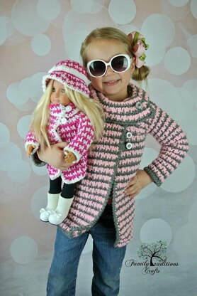 18" Doll Houndstooth Jacket & Cloche